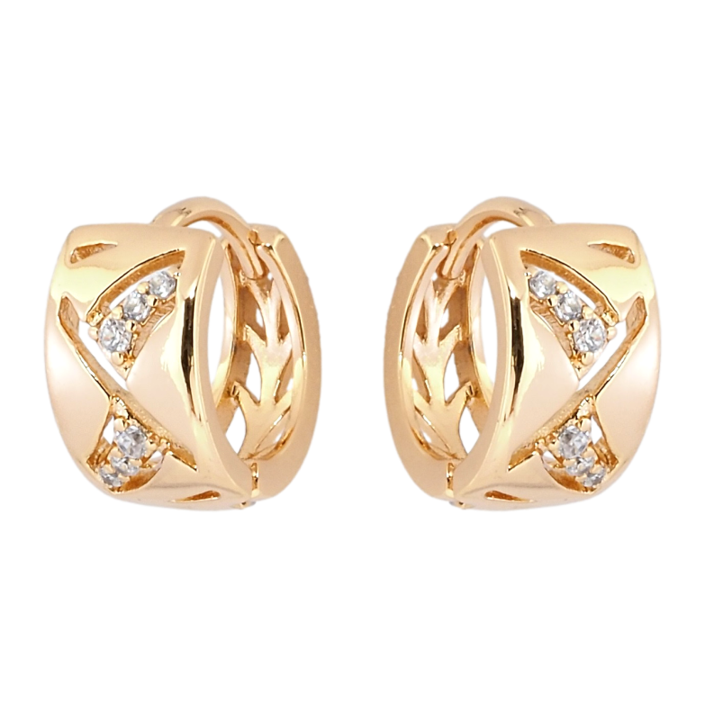 Серьги Xuping Позолота 18K колечки Декоративный узор с цирконием фото №1