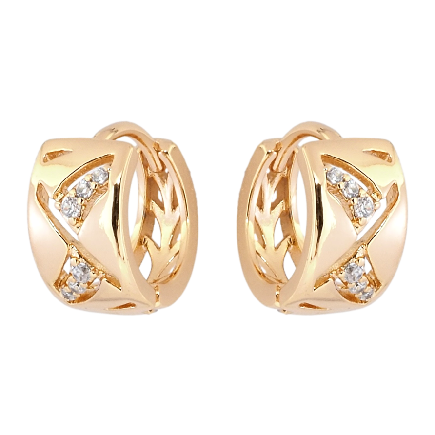 Серьги Xuping Позолота 18K колечки Декоративный узор с цирконием фото №1