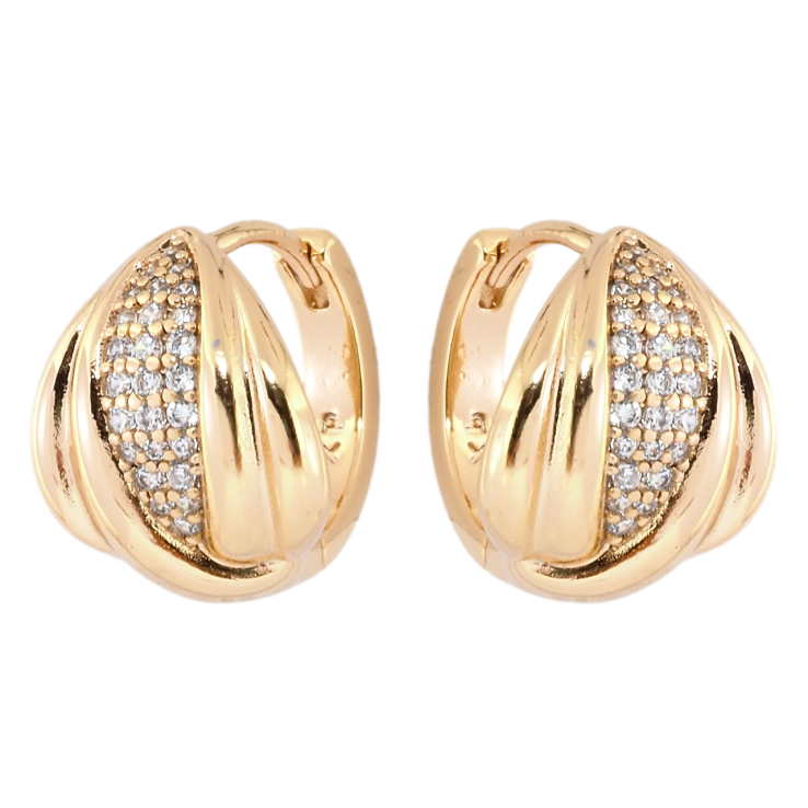 Серьги Xuping Позолота 18K колечки Декоративный узор с цирконием фото №6