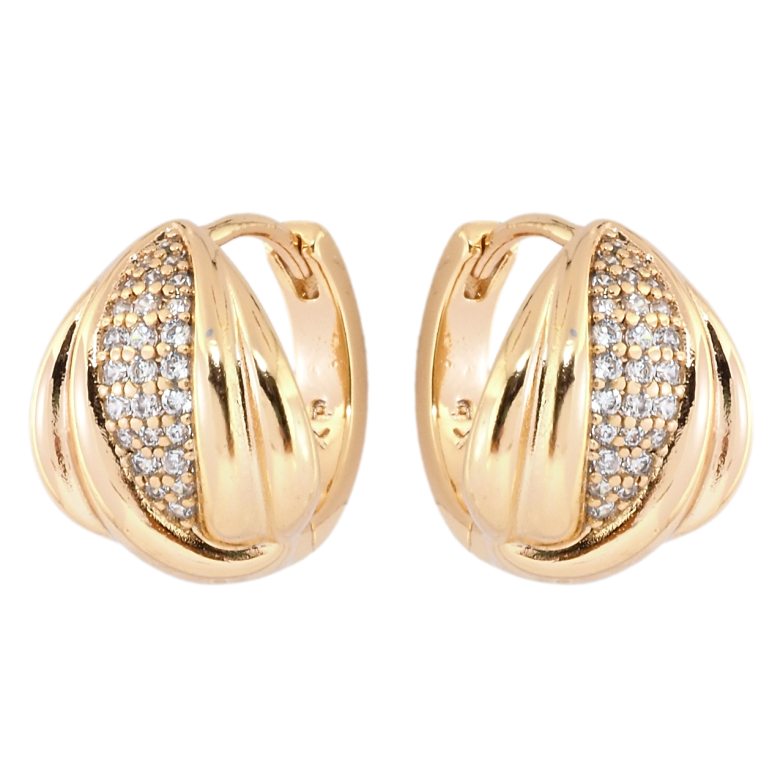 Серьги Xuping Позолота 18K колечки Декоративный узор с цирконием фото №8