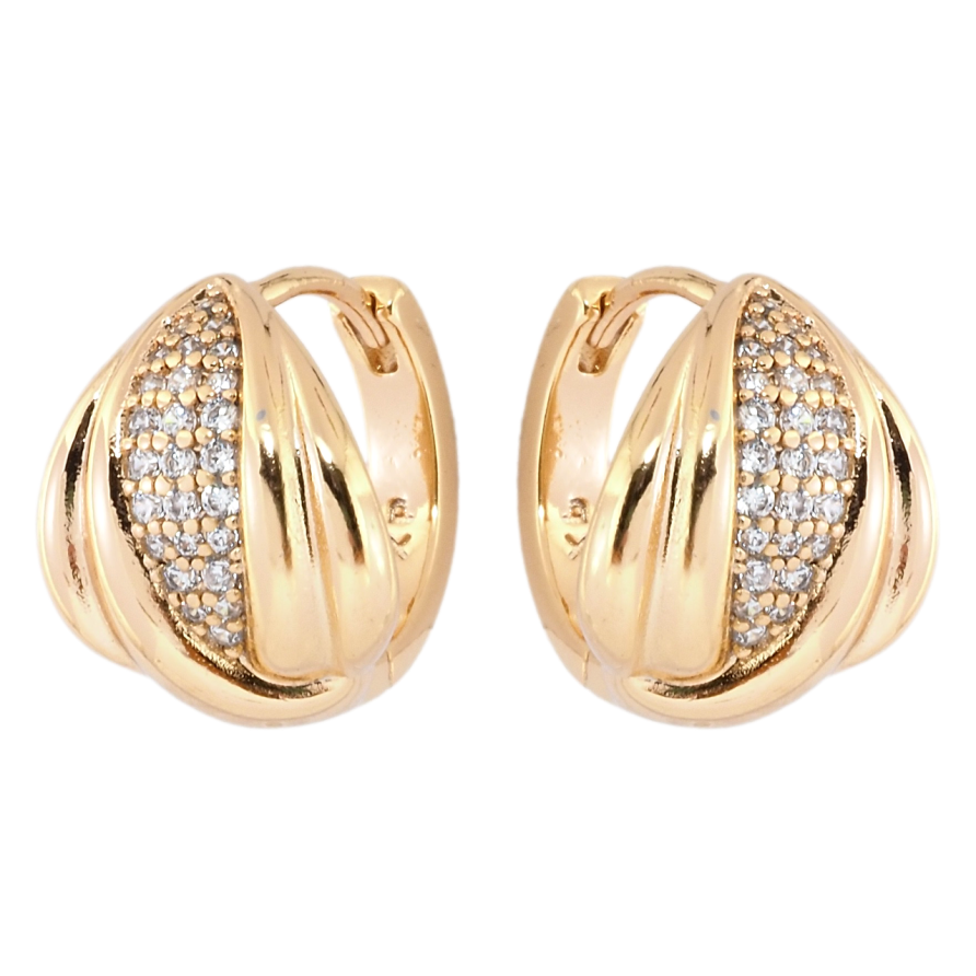 Сережки Xuping Позолота 18K колечка Декоративний візерунок з цирконієм фото №1