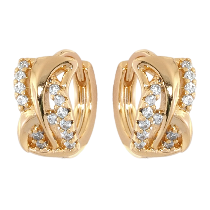 Серьги Xuping Позолота 18K колечки Декоративный узор с цирконием фото №23