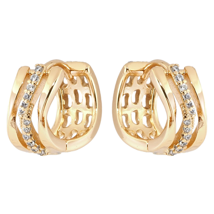Серьги Xuping Позолота 18K колечки Декоративный узор с цирконием фото №4