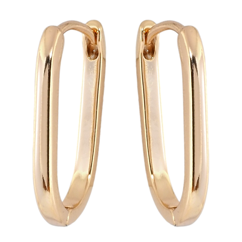 Серьги Xuping Позолота 18K колечки Овальные фото №1