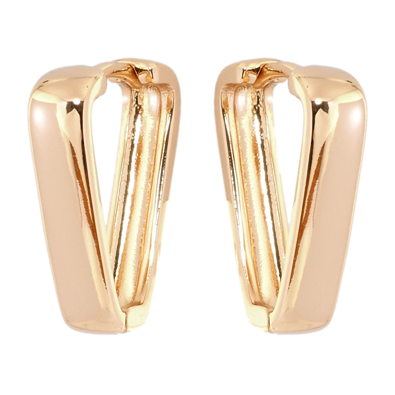 Серьги Xuping Позолота 18K колечки Треугольные фото №1