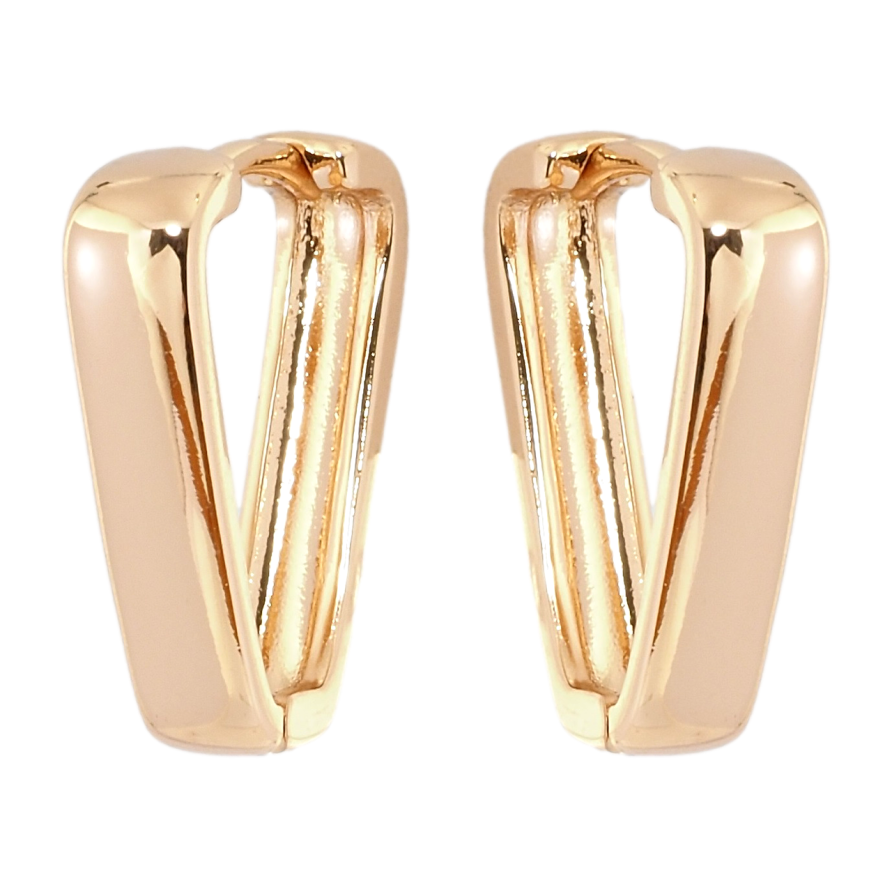 Серьги Xuping Позолота 18K колечки Треугольные фото №1