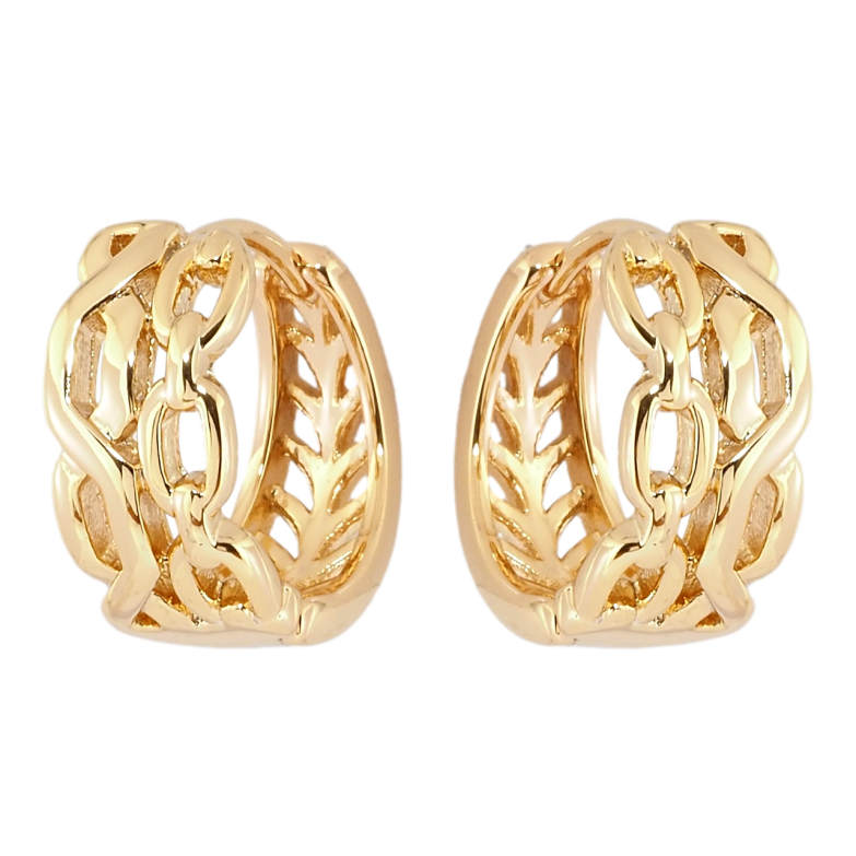 Серьги Xuping Позолота 18K колечки Узор цепочка фото №1