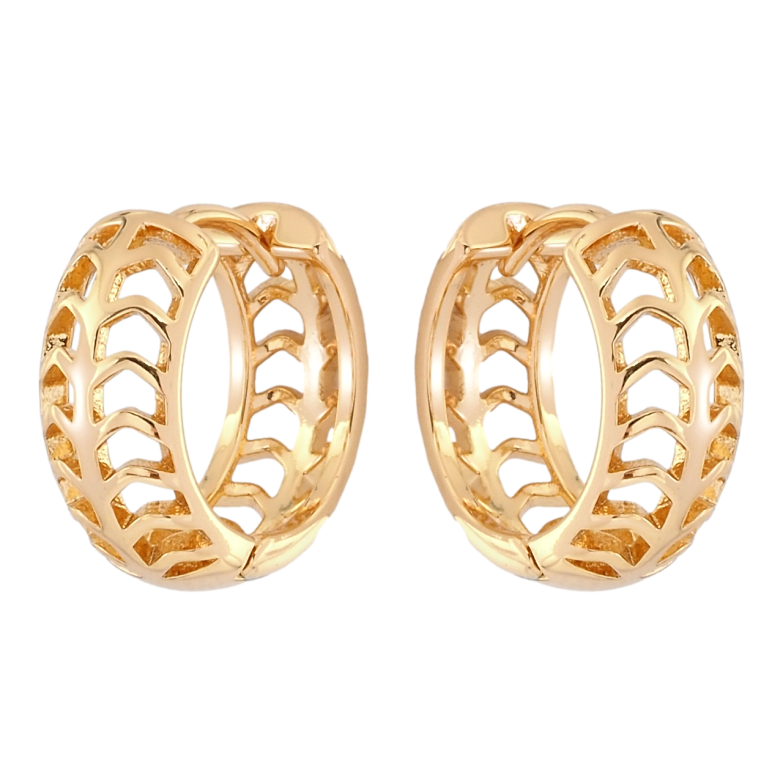 Серьги Xuping Позолота 18K колечки Декоративный резной орнамент фото №1