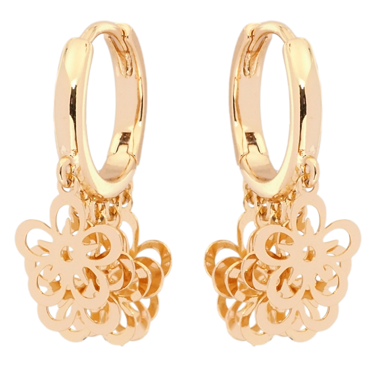 Сережки Xuping Позолота 18K підвіски на колечках Квіточки фото №15