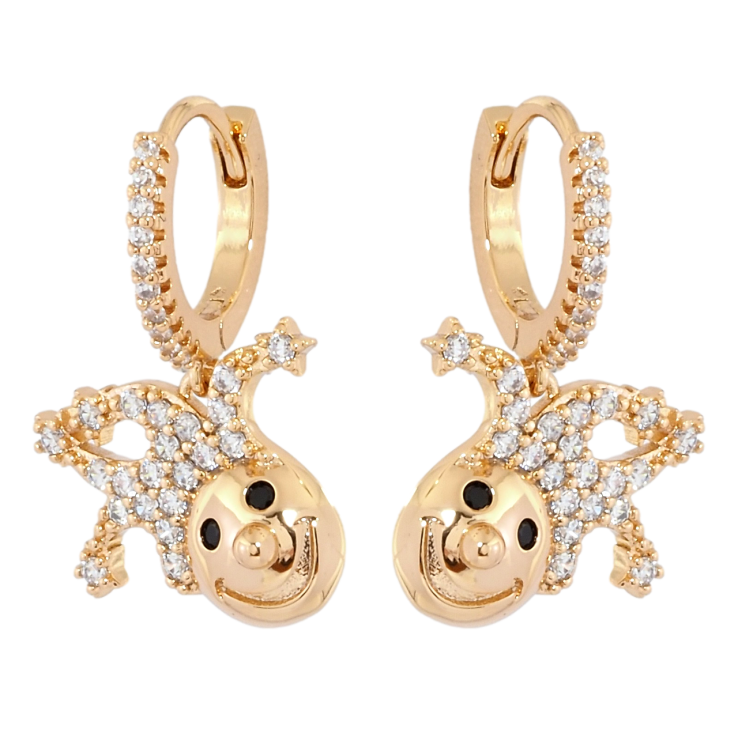 Сережки Xuping Позолота 18K підвіски на колечках Блазень фото №22