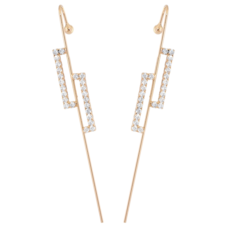 Серьги Xuping Позолота 18K каффа-игла Геометрический узор с цирконием фото №19 Серьги Xuping Позолота 18K каффа-игла Геометрический узор с цирконием фото №19