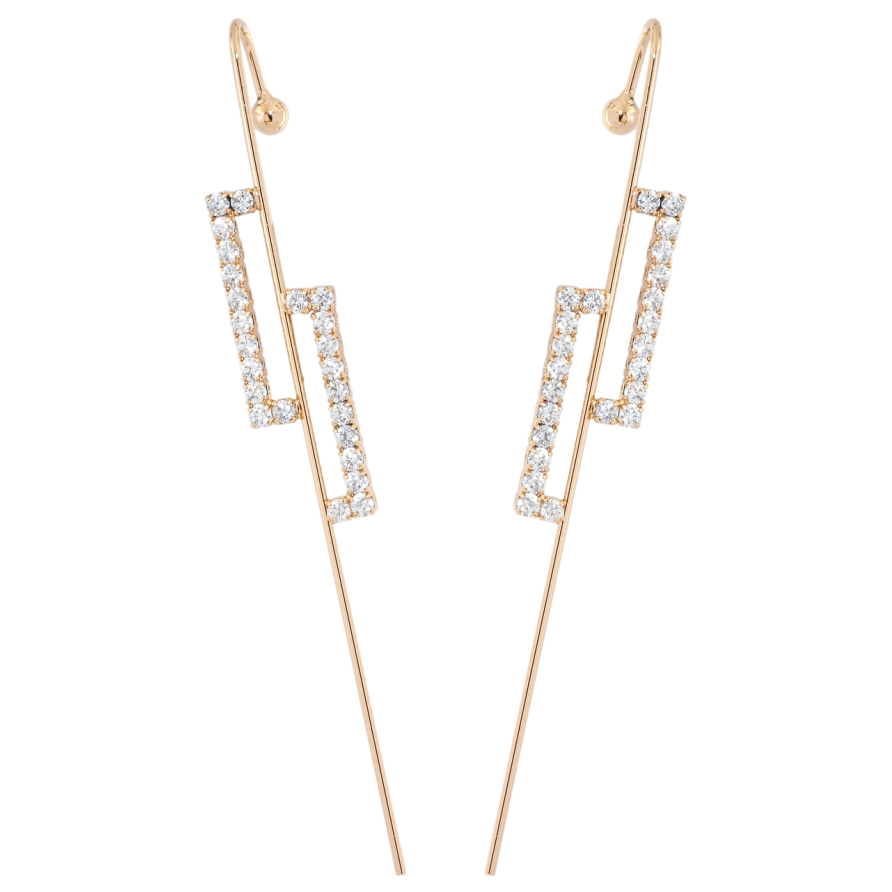 Сережки Xuping Позолота 18K кафа-голка Геометричний візерунок з цирконієм фото №1 Сережки Xuping Позолота 18K кафа-голка Геометричний візерунок з цирконієм фото №1