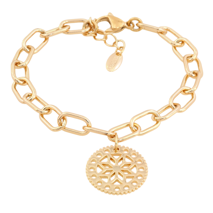 Браслет Xuping Позолота 18K Якорная цепочка с подвеской длина с доп.цепочкой 19-22см х 7мм фото №2