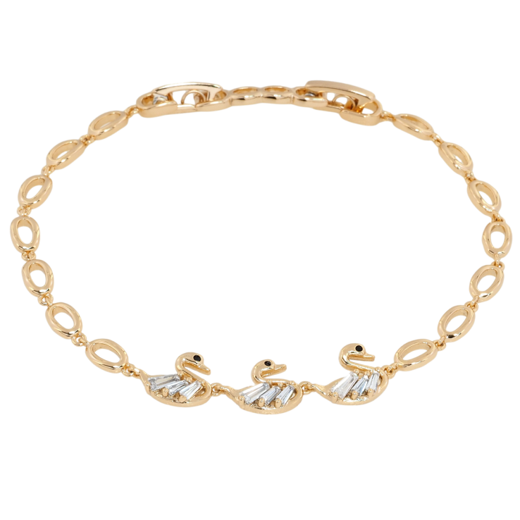 Браслет Xuping Позолота 18K Три лебедя длина с доп.замком 17,19см х 4мм фото №7