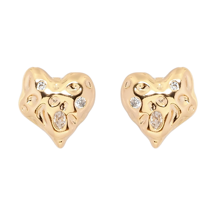 Сережки Xuping Позолота 18K пусети Сердечки з цирконієм фото №9