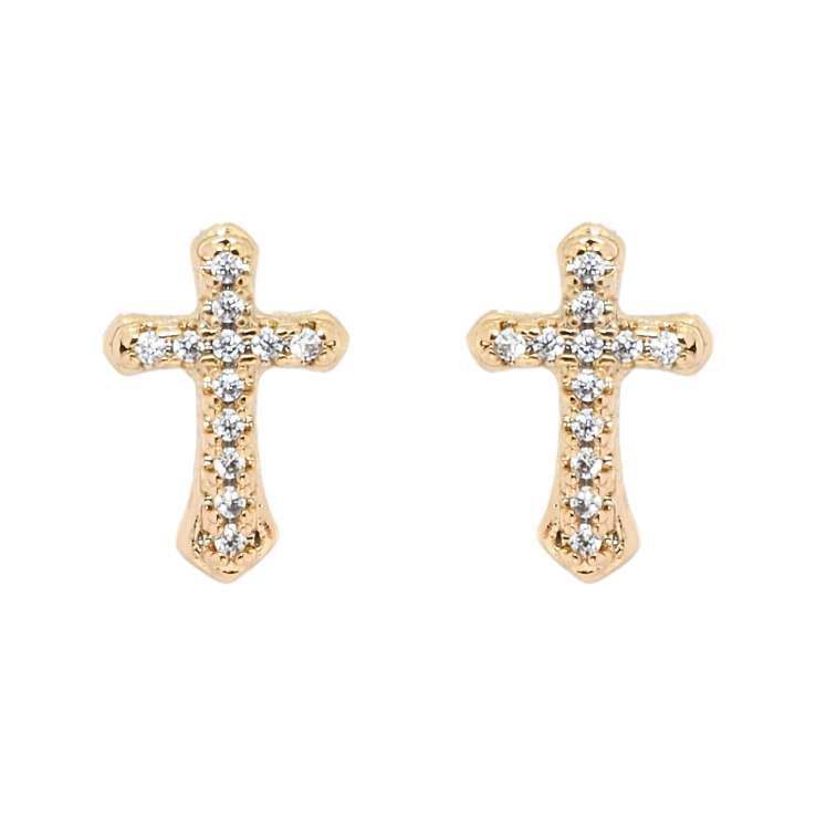Серьги Xuping Позолота 18K пусеты Крестики с цирконием фото №22