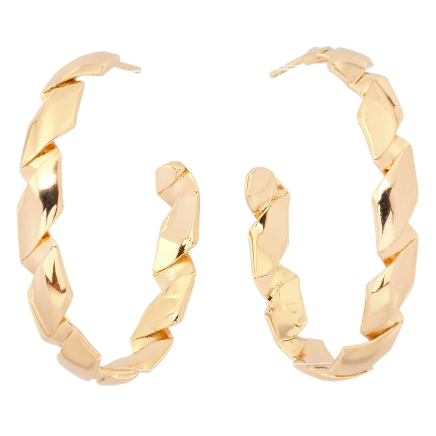 Сережки Xuping Позолота 18K пусети Кільця зі спіральним візерунком ø 4см фото №1