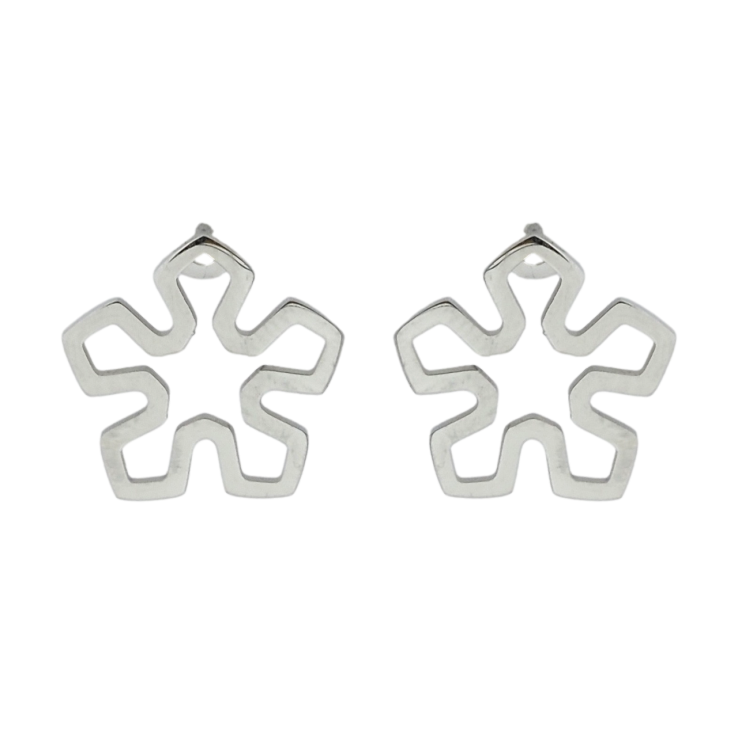 Серьги Xuping TTM Stainless Steel цвет Родий пусеты Цветочки фото №19