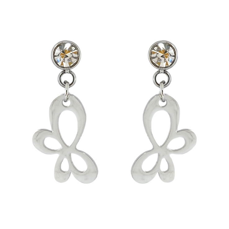 Серьги Xuping TTM Stainless Steel цвет Родий пусеты Бабочки фото №9