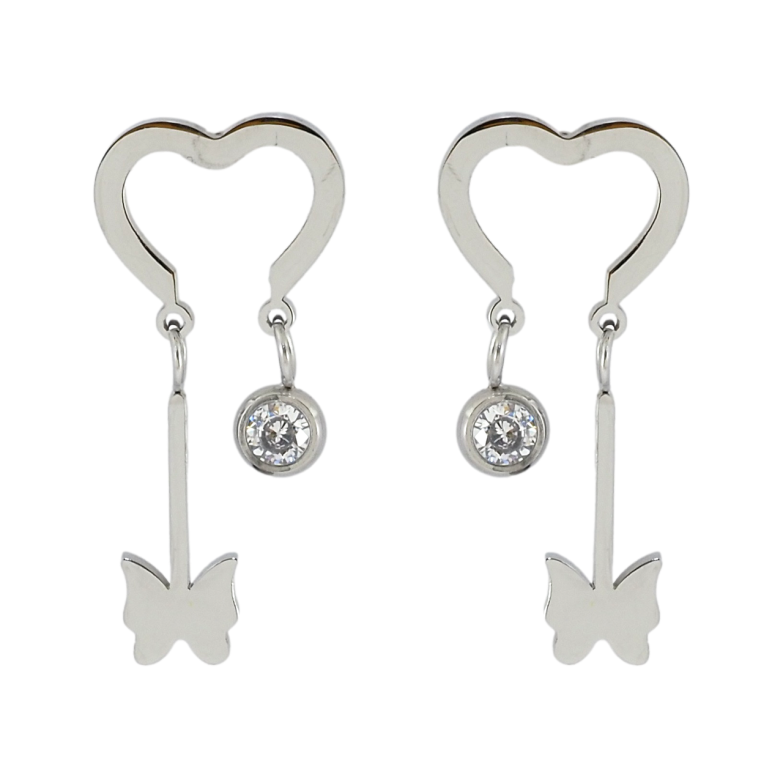 Сережки Xuping TTM Stainless Steel колір Родій пусети Романтичні підвіски фото №1