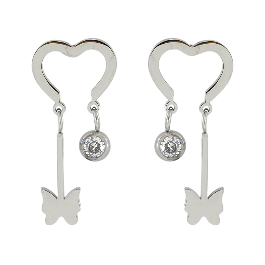 Серьги Xuping TTM Stainless Steel цвет Родий пусеты Романтические подвески фото №1