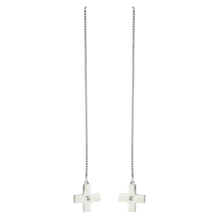 Серьги Xuping TTM Stainless Steel цвет Родий пусеты Подвески крестики фото №25