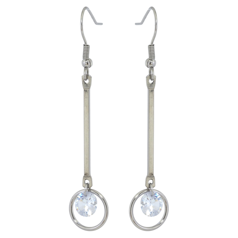 Серьги Xuping TTM Stainless Steel цвет Родий французский замок Декоративные подвески с кристаллами фото №6