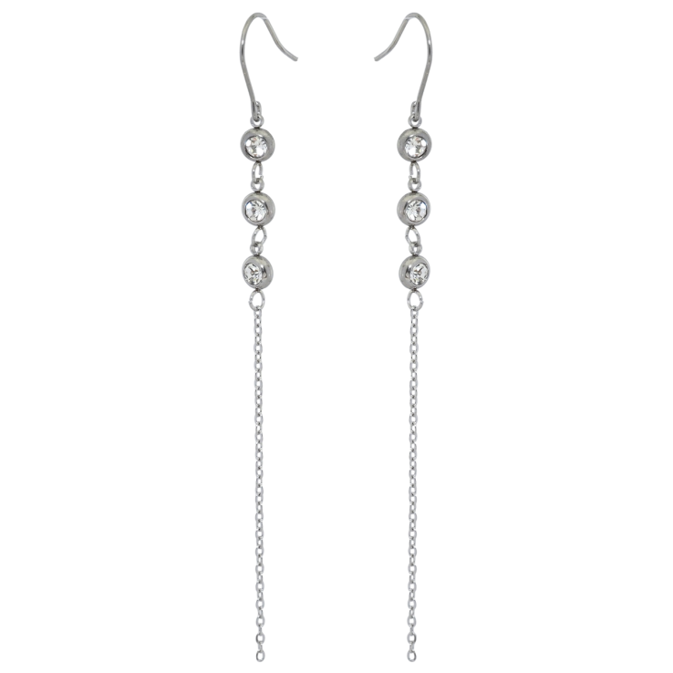 Серьги Xuping TTM Stainless Steel цвет Родий французский замок Подвески с кристаллами фото №17