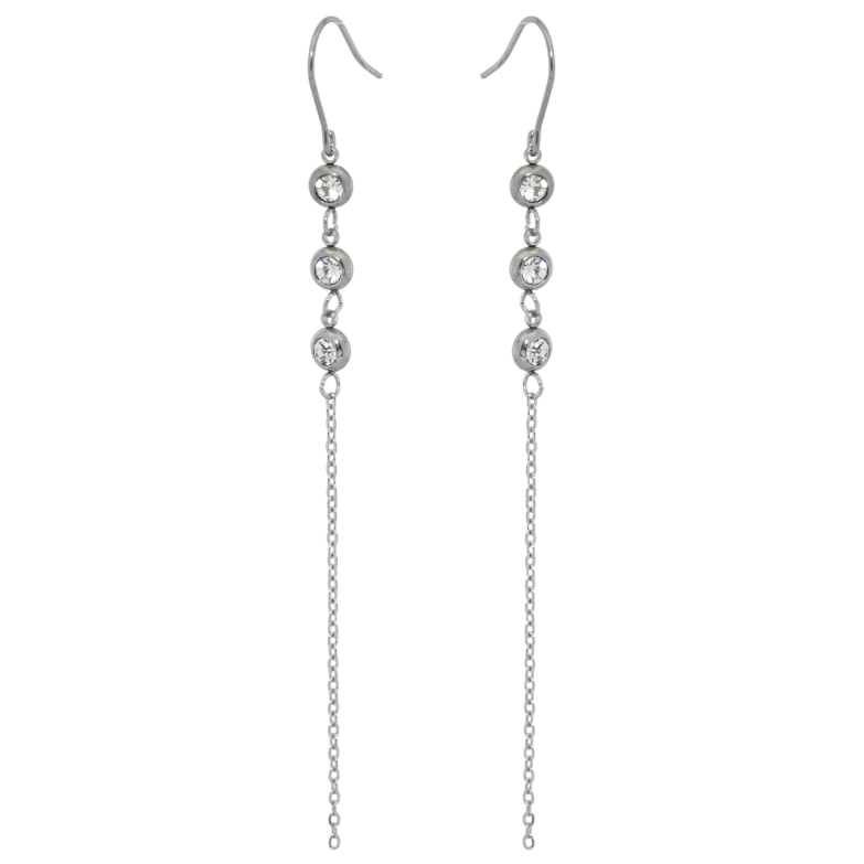 Сережки Xuping TTM Stainless Steel колір Родій французький замок Підвіски із кристалами фото №1