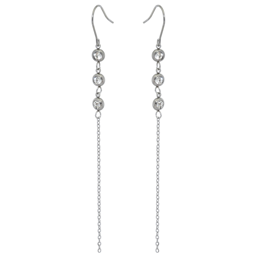 Серьги Xuping TTM Stainless Steel цвет Родий французский замок Подвески с кристаллами фото №1