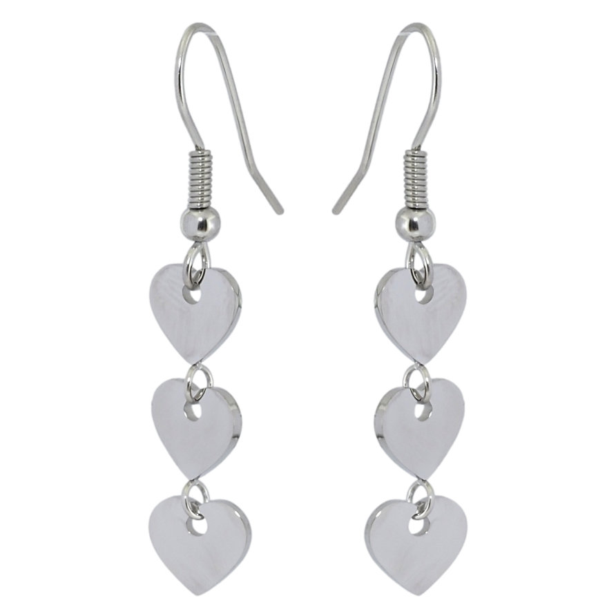 Серьги Xuping TTM Stainless Steel цвет Родий французский замок Подвески сердечки фото №1