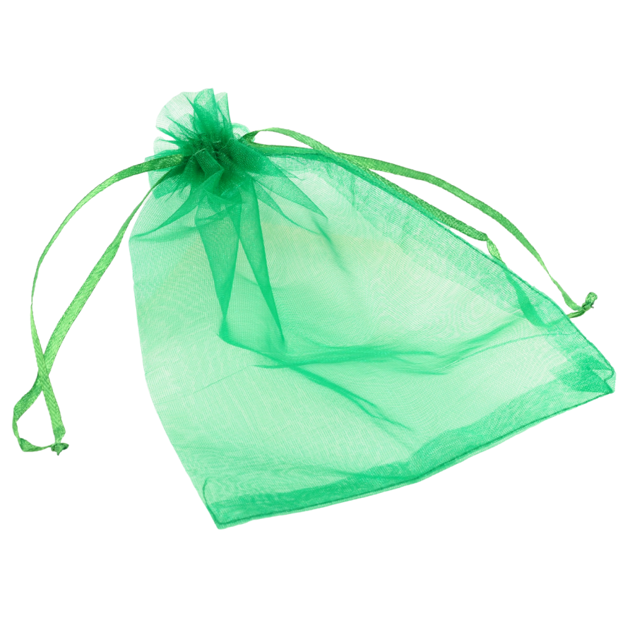 Мішечок подарунковий з органзи Зелений розмір 12х17см ціна за 1 шт. фото №1