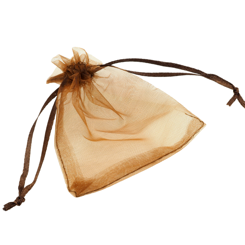 Мішечок подарунковий з органзи Коричневий розмір 9х12см ціна за 1 шт. фото №1