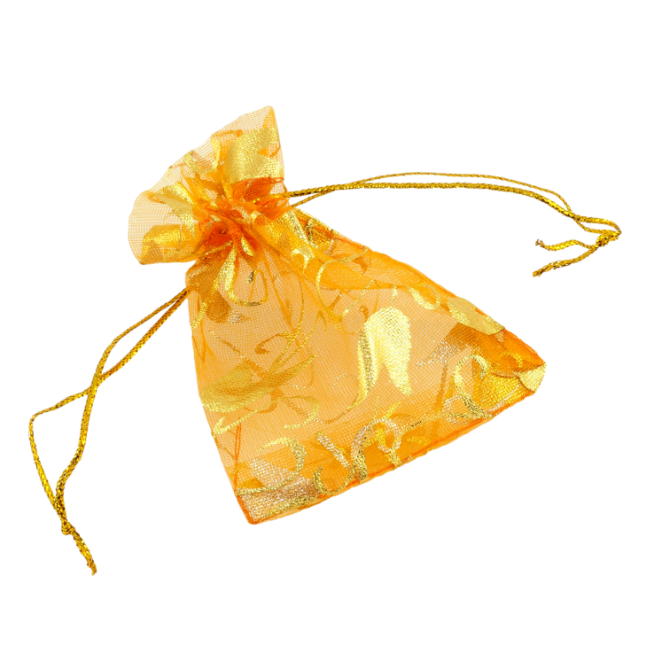 Мішечок подарунковий з органзи Квітковий візерунок, колір помаранчевий розмір 7х9см ціна за 1 шт. фото №8 Мішечок подарунковий з органзи Квітковий візерунок, колір помаранчевий розмір 7х9см ціна за 1 шт. фото №8