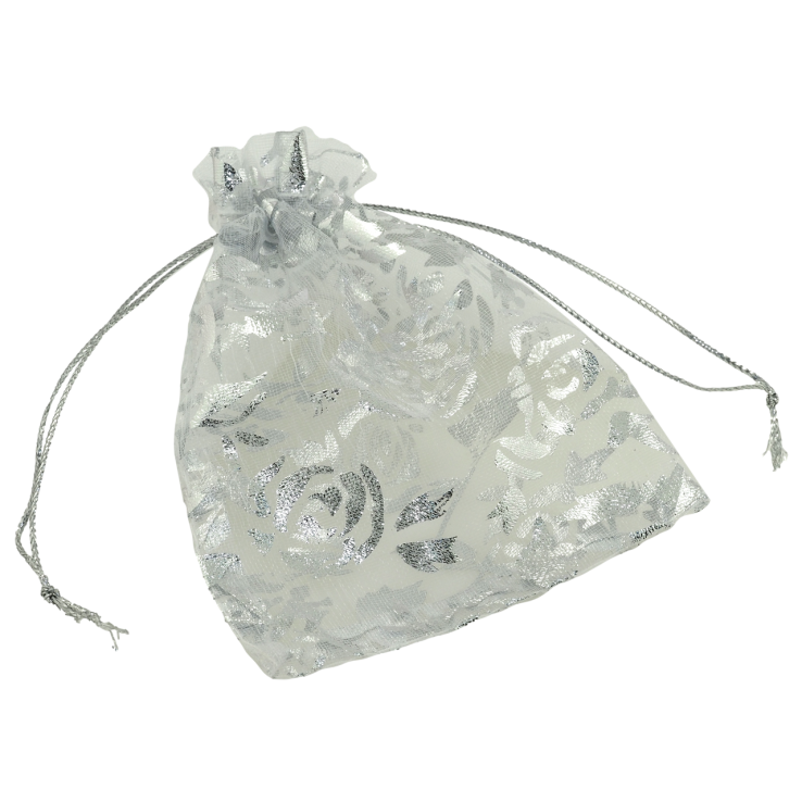 Мішечок подарунковий з органзи Квітковий візерунок, колір сріблястий розмір 8х12см ціна за 1 шт. фото №22 Мішечок подарунковий з органзи Квітковий візерунок, колір сріблястий розмір 8х12см ціна за 1 шт. фото №22