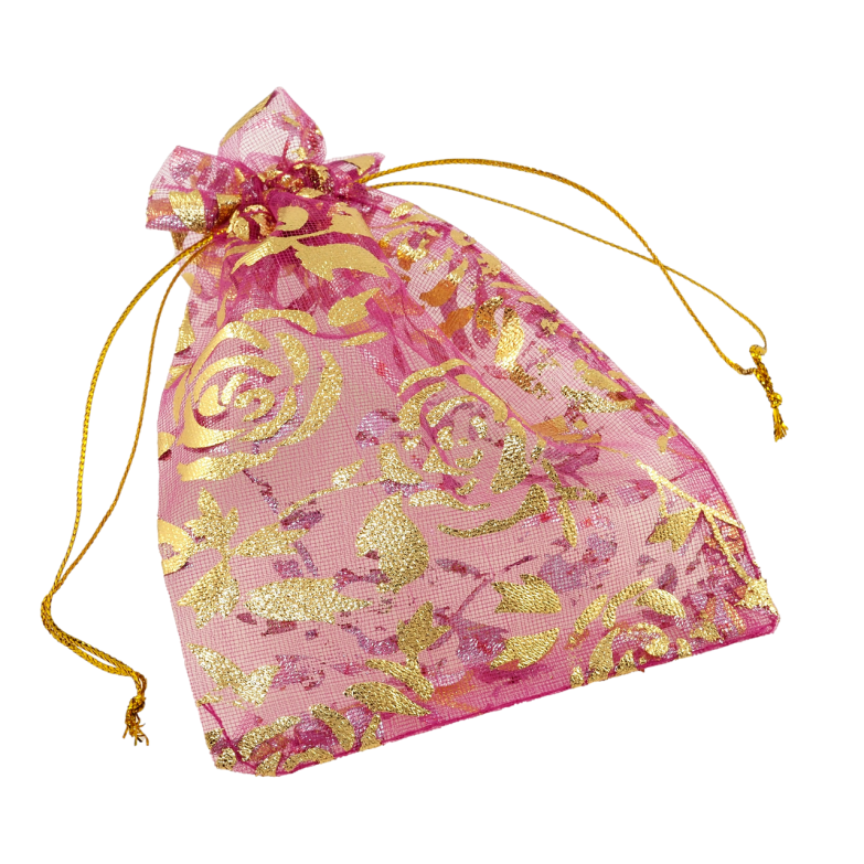 Мішечок подарунковий з органзи Квітковий візерунок, колір рожевий розмір 8х12см ціна за 1 шт. фото №1 Мішечок подарунковий з органзи Квітковий візерунок, колір рожевий розмір 8х12см ціна за 1 шт. фото №1