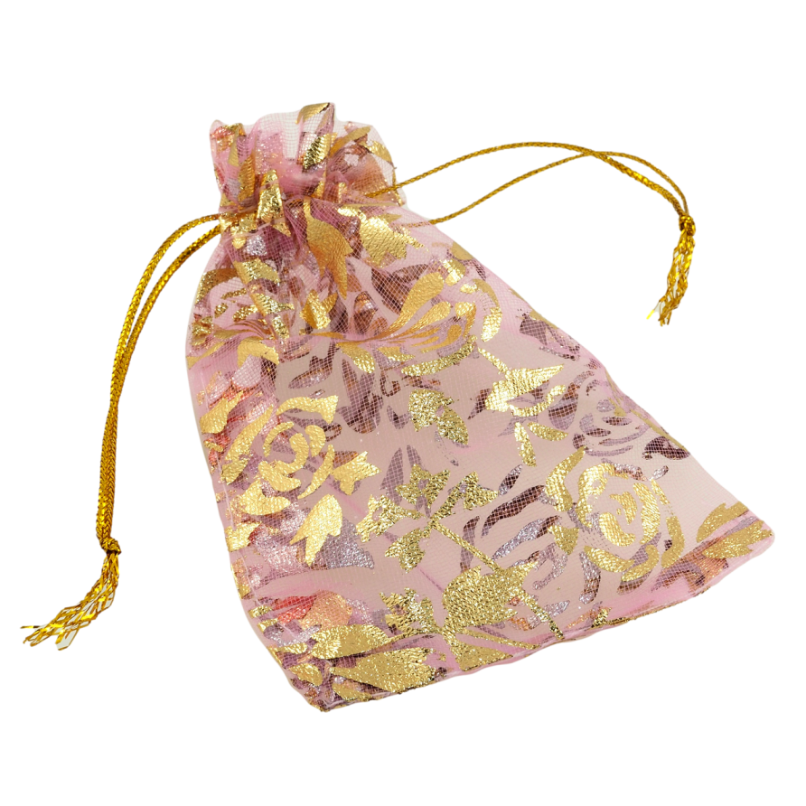 Мішечок подарунковий з органзи Квітковий візерунок, колір рожевий розмір 8х12см ціна за 1 шт. фото №1 Мішечок подарунковий з органзи Квітковий візерунок, колір рожевий розмір 8х12см ціна за 1 шт. фото №1