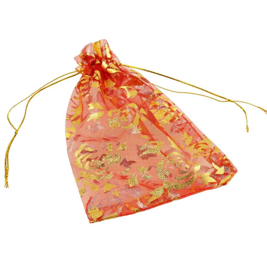Мішечок подарунковий з органзи Квітковий візерунок, колір червоний розмір 10х13см ціна за 1 шт. фото №1 Мішечок подарунковий з органзи Квітковий візерунок, колір червоний розмір 10х13см ціна за 1 шт. фото №1