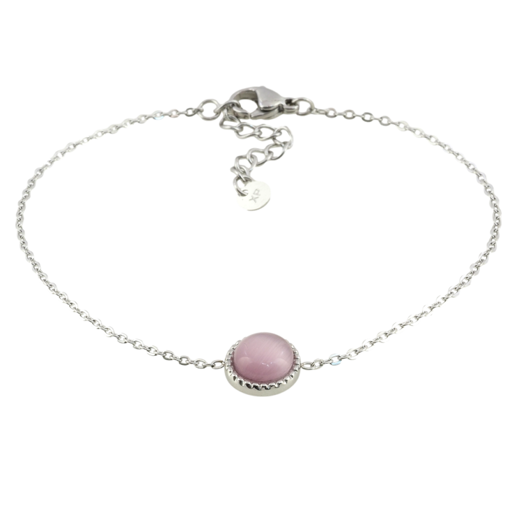 Браслет Xuping ТТМ Stainless Steel колір Родій Ланцюжок з каменем Котяче Око довжина з доп.цеп. 18.5-22см х 1мм фото №3 Браслет Xuping ТТМ Stainless Steel колір Родій Ланцюжок з каменем Котяче Око довжина з доп.цеп. 18.5-22см х 1мм фото №3