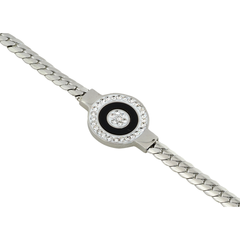 Браслет Xuping ТТМ Stainless Steel колір Родій Ланцюжок зі вставкою довжина з доп.цеп. 18-22см х 4мм фото №1