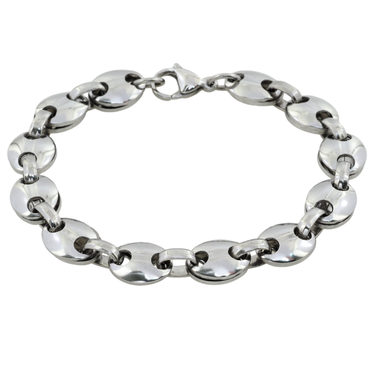 Браслет Xuping ТТМ Stainless Steel колір Родій Ланцюжок плетіння Молот довжина 21.5см х 3-10мм фото №23