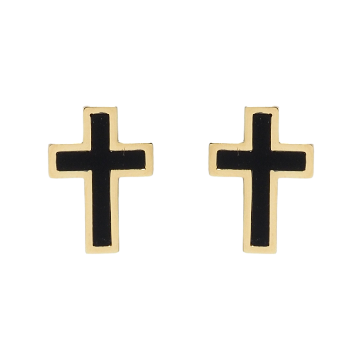 Серьги Xuping TTM Stainless Steel цвет 14K пусеты Крестики фото №14