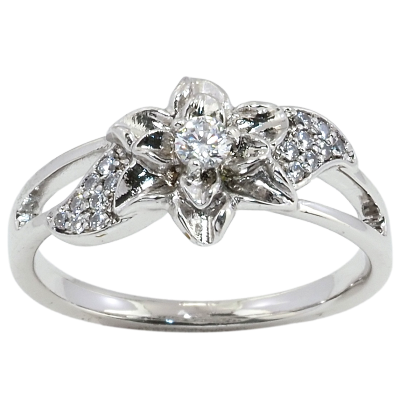 Кольцо Xuping Родий Лилия фото №1