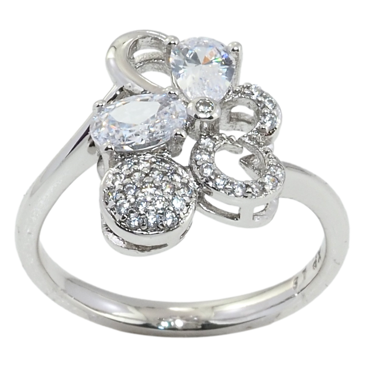 Каблучка Xuping Родій Декоративний орнамент із цирконієм фото №3