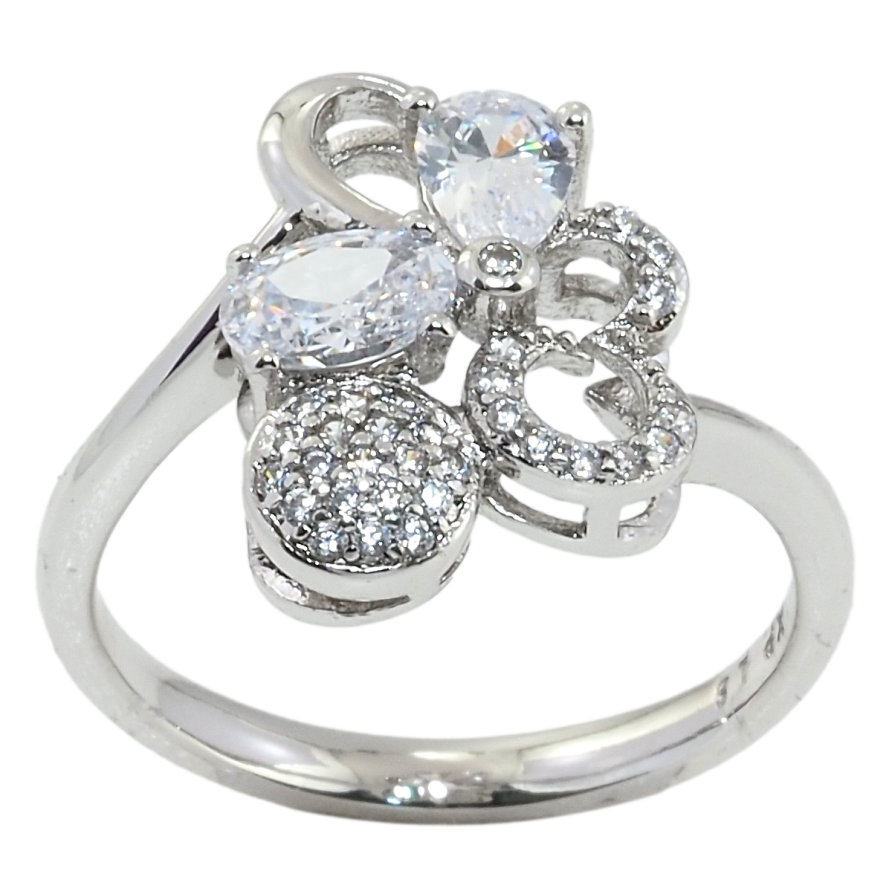 Каблучка Xuping Родій Декоративний орнамент із цирконієм фото №1