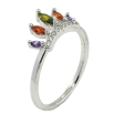 Кольцо Xuping Родий Корона с цветными фианитами фото №2