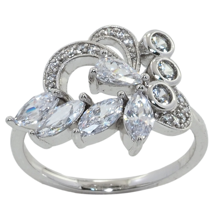 Каблучка Xuping Родій Орнамент з фіанітами фото №11