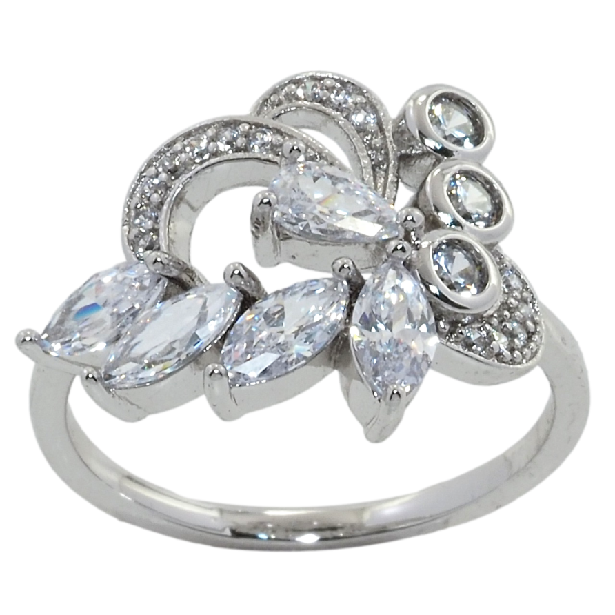 Каблучка Xuping Родій Орнамент з фіанітами фото №1