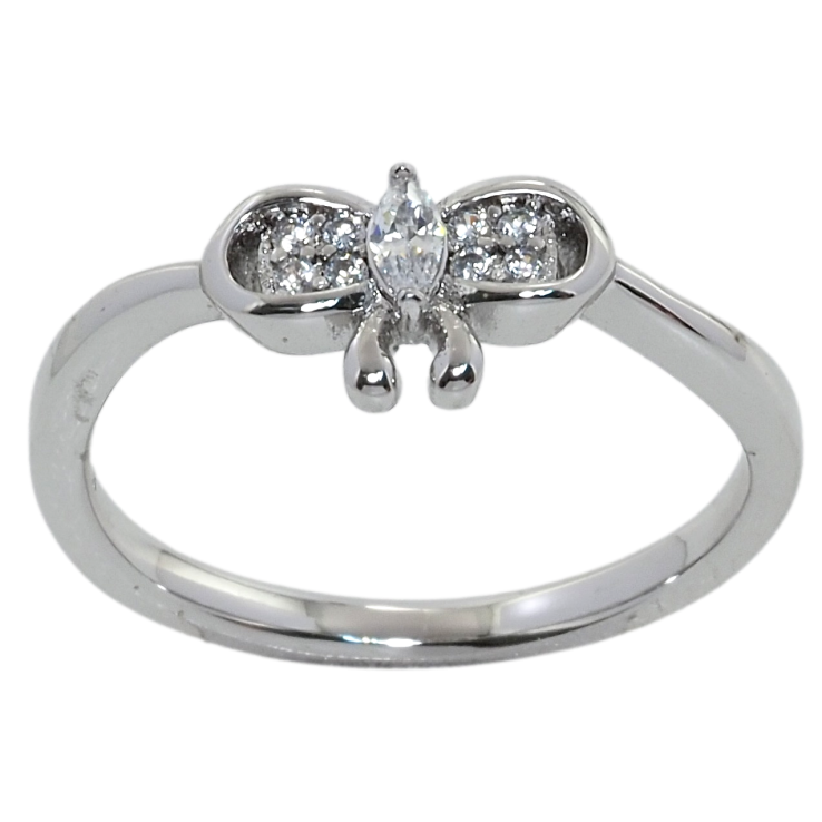 Каблучка Xuping Родій Бант з фіанітом фото №5