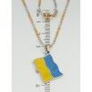 Кулон на ланцюжку (062196) Xuping колір 18К + колір Родій Прапор України розмір 44см х 2мм фото №3